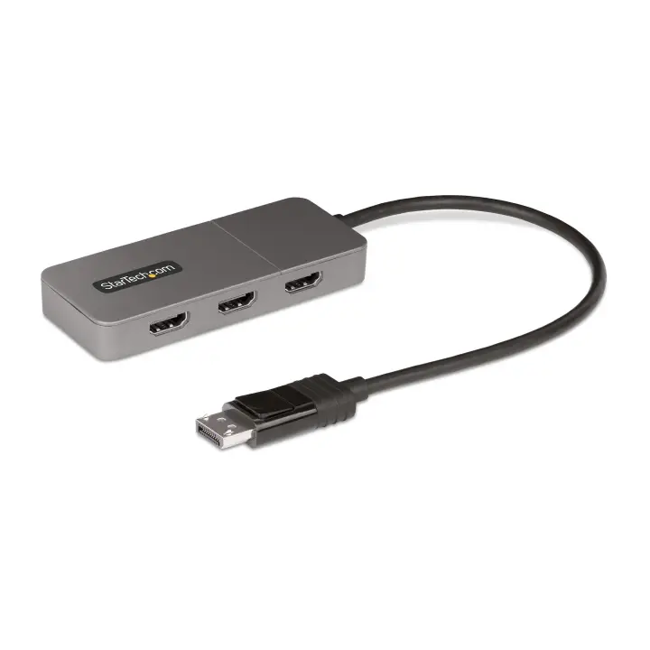 Hub MST de 3 Puertos - Multiplicador Divisor DisplayPort a 3 Puertos HDMI 4K60Hz - Adaptador Gráfico DP 1.4 Multimonitor - Cable de 30cm - Alimentado por USB - Solo Windows