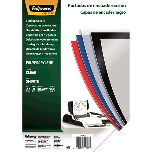 Portadas Polipropileno A4 700 Micras Transparente Pack 50 Uds