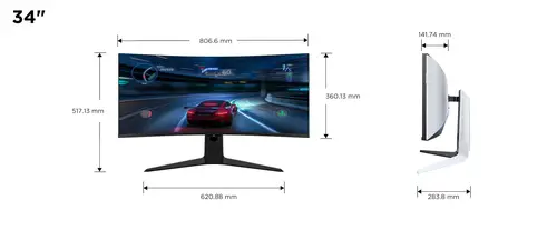 R83 34R83Q pantalla para PC 94 cm (37") 3440 x 1440 Pixeles LED Negro, Blanco - Imagen 3