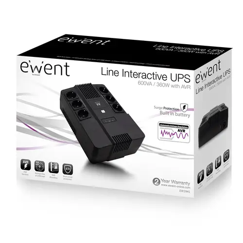 EW3945 sistema de alimentación ininterrumpida (UPS) Línea interactiva 0,6 kVA 360 W 1 salidas AC - Imagen 5