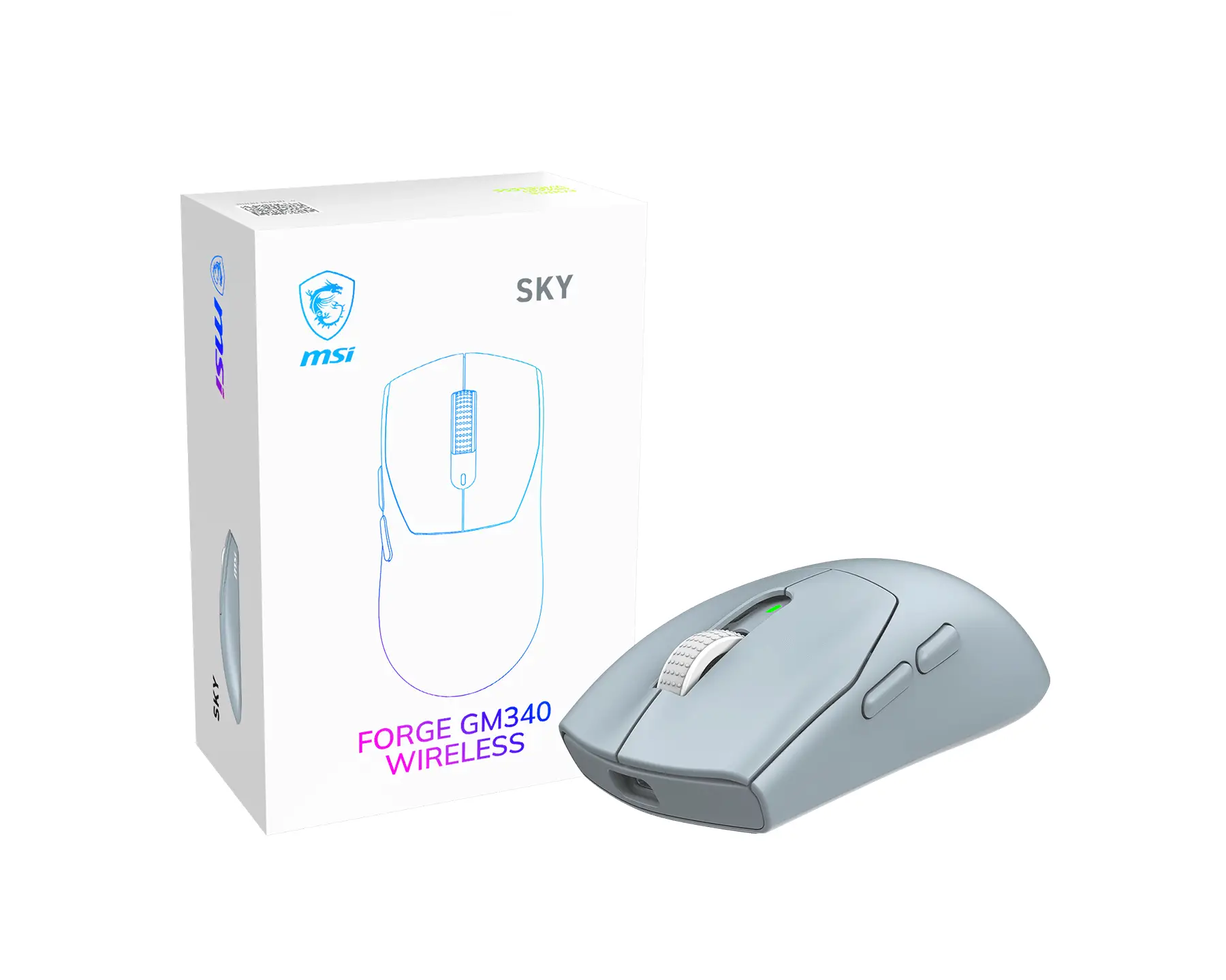 Forge Gm340 Wireless Sky ratón Juego Ambidextro RF Wireless + Bluetooth Óptico 12000 DPI