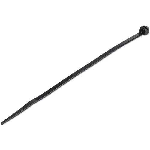 Bridas de 15cm para cables - 3 mm de ancho, 39 mm de diámetro, soportan 18 kg de tensión, de nylon, cierre automático y punta curva, 94V-2/UL, paquete de 1000 - negras - Imagen 1