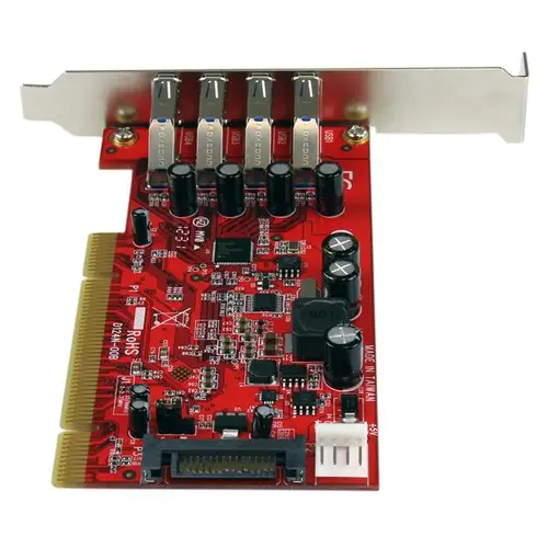 Tarjeta Adaptador PCI USB 3.0 (5Gbps) SuperSpeed 4 Puertos Con Alimentación SATA LP4 - Hub Concentrador Interno - Ladrón USB Interno - 2x USB A Hembra - Imagen 4