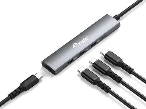 128963 hub de interfaz USB 3.2 Gen 1 (3.1 Gen 1) Type-C 5000 Mbit/s Negro, Plata - Imagen 3