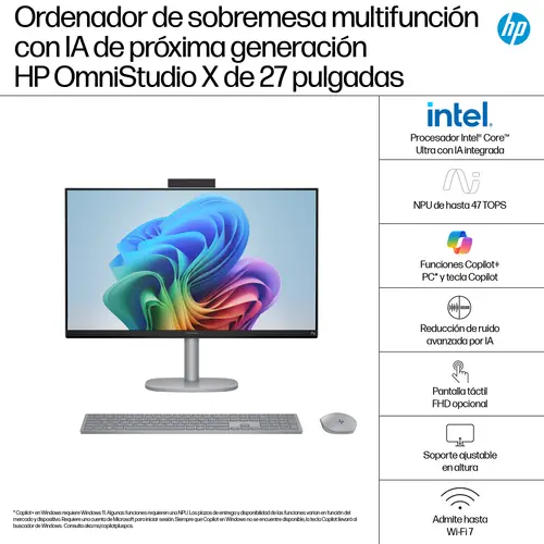OmniStudio X All-in-One Desktop Next Gen AI 27-cs1005ns PC Copilot+ PC Intel Core Ultra 5 226V 68,6 cm (27") 1920 x 1080 Pixeles PC todo en uno 16 GB LPDDR5x-SDRAM 1 TB SSD Windows 11 Home - Imagen 3