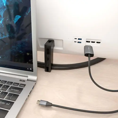 Cable Conversor Aluminio Bidireccional USB-C A DisplayPort 8K@60Hz, USB-C/M-DP/M, Negro, 1.8m - Imagen 5