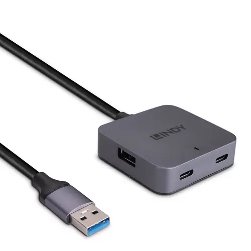 43388 hub de interfaz USB 3.2 Gen 1 (3.1 Gen 1) Type-A 5000 Mbit/s Negro, Gris - Imagen 1