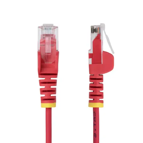 Cable de Red Ethernet CAT6 Delgado sin Enganches Rojo de 10m - Cable RJ45 Snagless Slim de 28AWG - Alambre de Cobre Puro - PoE 100W - con Alivios de Tensión - LSZH - Probado con Fluke - Imagen 2