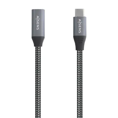 Cable USB 3.2 Gen2x2 Aluminio 20Gbps 8K@30Hz 5A 100W, Tipo USB-C/M-USB-C/H, Gris, 0.5 m - Imagen 3