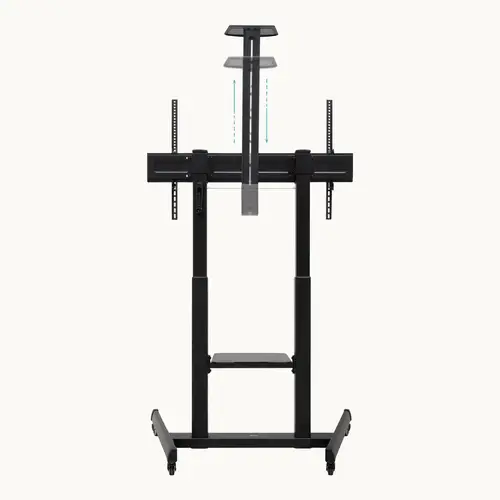 AQUILES Soporte de Suelo con Ruedas con Regulación de Altura para Pantallas 60"-100", Negro - Imagen 5