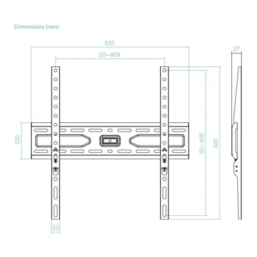 Soporte Fijo de pared para pantallas 32"- 75", Negro - Imagen 6