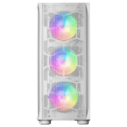 MC-KX, Torre Gaming Premium E-ATX, Sistema CPU Freezer, 5 Ventiladores ARGB Ultra-silenciosos, Controladora ARGB y Mando RF, Frontal Mesh, Blanco - Imagen 3