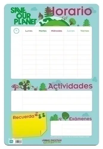 LAMINA ESCOLAR ERIK HORARIO ESCOLAR