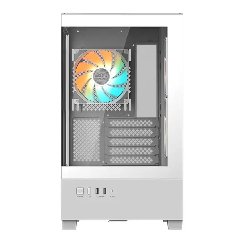 C201 PANORAMIC ICE Caja para PC  Torre media, m-ATX, compatible con radiador de 360 mm, 3 ventiladores preinstalados, USB 3.0, compatible con RGB Fusion - Imagen 3