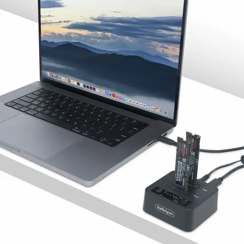 Dock Duplicador Clonador Autónomo 1:1 de Unidad SSD NVMe M.2 - 90GBpm - USB-C 3.2 de 20Gbps - Docking Station USB Tipo C de 2 Bahías - Incluye Cables USB-C/USB-A - Imagen 8