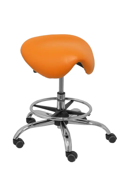 Taburete Alatoz similpiel naranja
