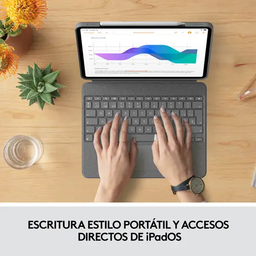 920-010211 teclado para móvil QWERTY Español Smart Connector Gris - Imagen 16