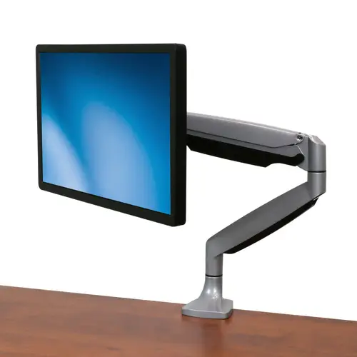 Brazo Ergonómico de Escritorio para Monitor VESA hasta 9kg - de Servicio Pesado - Movimiento Total, Altura Ajustable y Articulado - Aluminio - Abrazadera en C/Ojal - Plata - Imagen 9