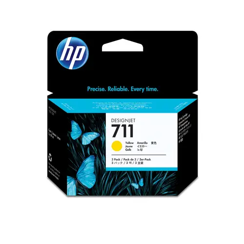 Pack de ahorro de 3 cartuchos de tinta DesignJet 711 amarillo de 29 ml - Imagen 1