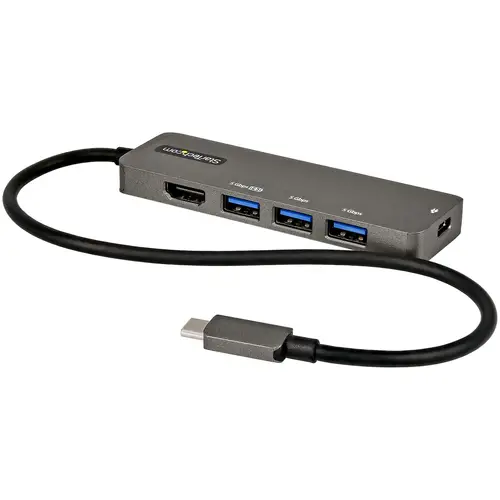 Adaptador Multipuertos USB-C - Docking Station USB Tipo C a HDMI 2.0b 4K de 60Hz (HDR10) - PD de 100W de Paso - Hub USB 3.0 de 4 Puertos - Replicador USBC - con Cable de 30cm - Imagen 1