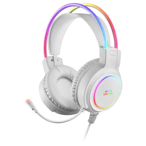MHRGBW, Auriculares Chroma RGB Flow, Micrófono Profesional, Sonido Espacial, Blanco - Imagen 6
