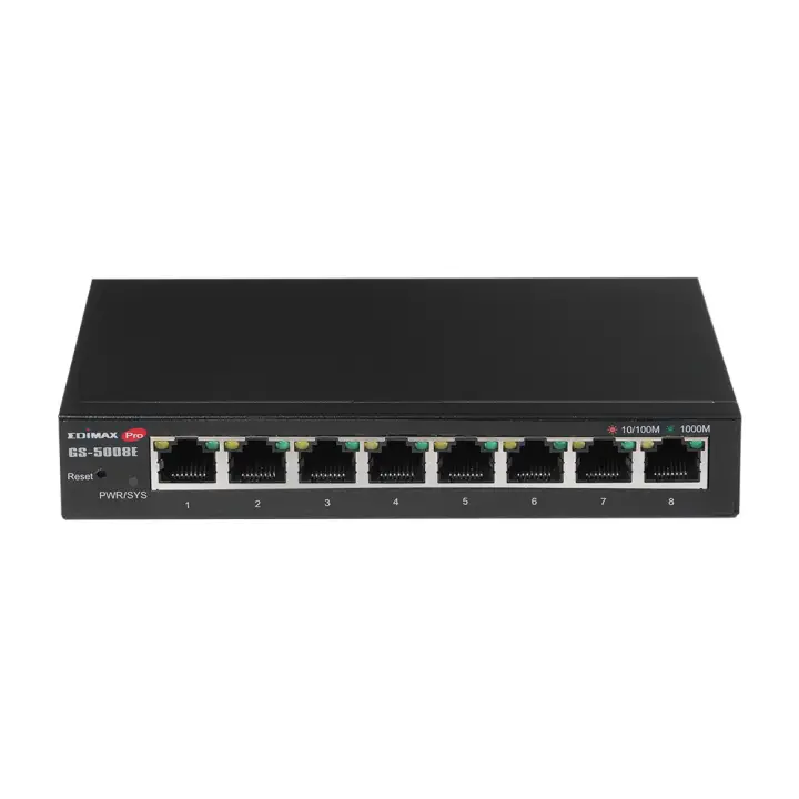 GS-5008E switch Gestionado Gigabit Ethernet (10/100/1000) Negro