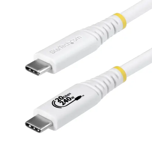 Cable USB4 2m - Cable USB-C Certificado USB-IF - 20Gbps - PD 240W EPR - 4K120 - DP 1.4 - Cable USB Tipo C - Recubrimiento de TPE - Blanco - Imagen 1
