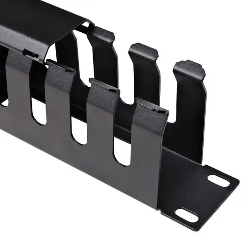 Panel Canaleta 1U de Gestión de Cables para Rack de Conductos Horizontales con Tapa - Conducto de Cables para Rack de Servidores - Organizador/Gestor de Cables para Rack - Imagen 5