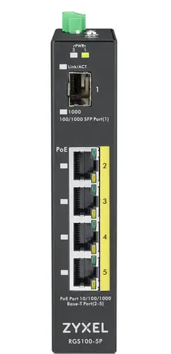 RGS100-5P No administrado L2 Gigabit Ethernet (10/100/1000) Energía sobre Ethernet (PoE) Negro - Imagen 3