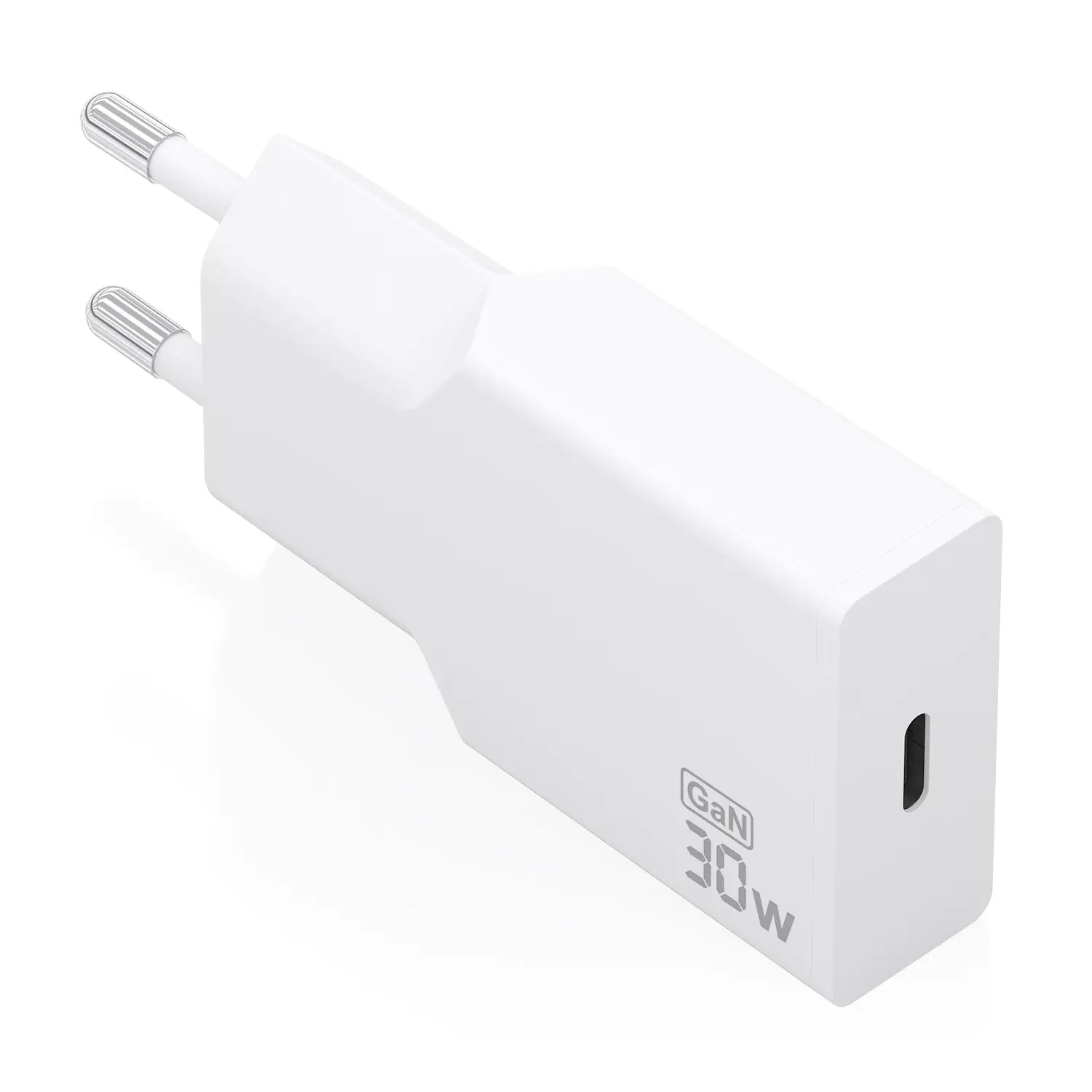 Cargador Ultra Delgado GaN 30W, 1xUSB-C PD3.0, Blanco