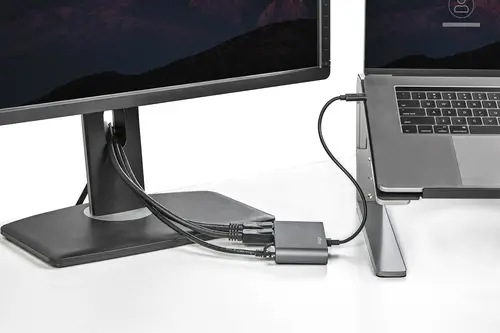 Mini Dock Thunderbolt 3 - Docking Station Portátil para 2 Monitores con DP 4K 60Hz, 1x Hub USB-A (USB 3.0/5 Gbps), GbE - Cable de 28cm - Adaptador Multipuertos TB3 - Mac/Windows - Imagen 6