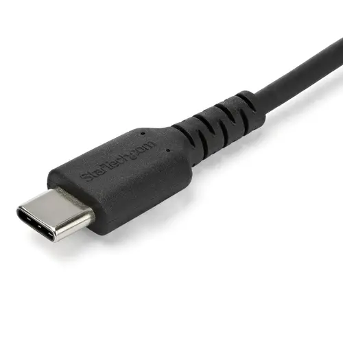 Cable de Carga USB-A a USB-C de 2m - Cable de Carga Rápida y Sincronización USB 2.0 de Servicio Pesado - Cable de Datos USB 2.0- Resistente con Fibra de Aramida - M/M - 3A - Negro - Imagen 2