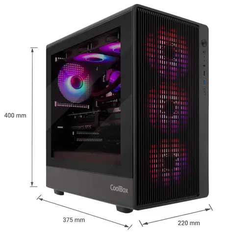 GAMING CAJA MATX GM350 DARKFACE USB-C 3.2 GEN1 CRISTAL AHUMADO - Imagen 13