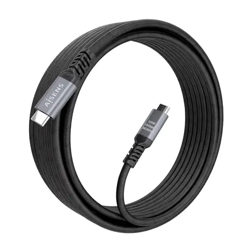 Cable USB 3.2 Gen2 Aluminio 10Gbps 8K@30Hz 5A 100W E-Mark, Tipo USB-C/M-USB-C/M, Negro, 5.0m - Imagen 2