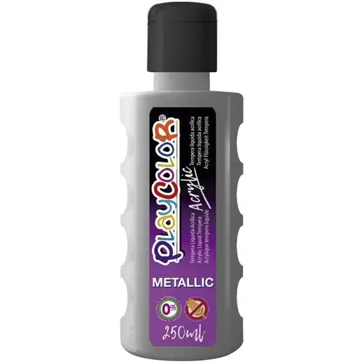 BOTE PINTURA PLAYCOLOR ACRYLIC 250ML PLATA