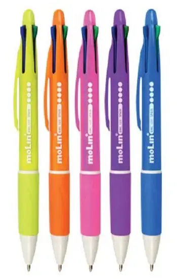 BMC120-25 bolígrafo Negro, Azul, Verde, Rojo Bolígrafo de punta retráctil con pulsador Fino 25 pieza(s)