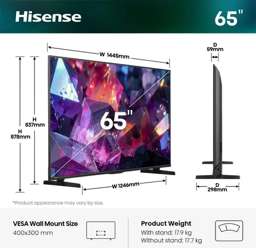 65E7S PRO 165,1 cm (65") 4K Ultra HD Smart TV Wifi Negro - Imagen 2