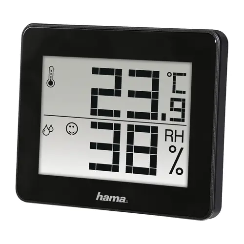 Termómetro e Higrómetro Digital (Control de humedad y temperatura de interiores, Almacenamiento de datos), Color Negro - Imagen 1