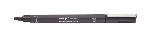 ROTUL.UNI PIN MANGA 0,1 mm GRIS OSCURO - Pack de 12 unidades