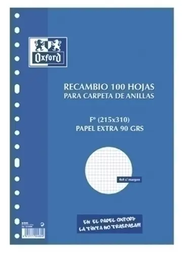 RECAMBIO OXF. Fº 100H 16 TAL. CD.4 AZUL