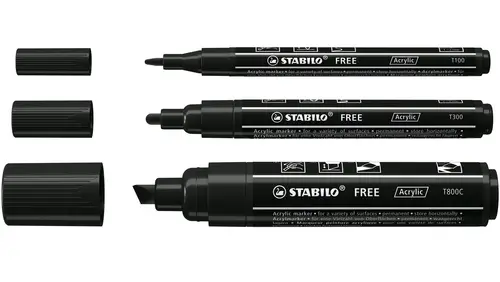 FREE Acrylic marcador 3 pieza(s) Negro - Imagen 2