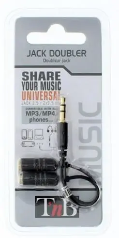 ADA35235 cable de audio 3,5mm 2 x 3.5mm Negro