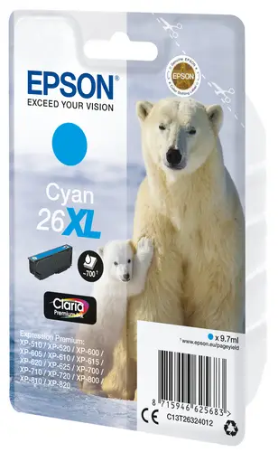 Polar bear Cartucho 26XL cian - Imagen 2