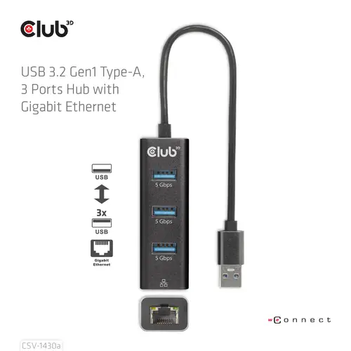USB 3.2 Gen1 Tipo-A, Hub de 3 Puertos con Gigabit Ethernet - Imagen 8