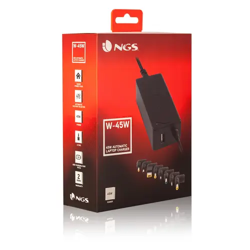 W-45W adaptador e inversor de corriente Interior Negro - Imagen 3