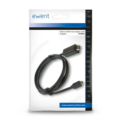 EW9824 adaptador de cable de vídeo 2 m USB Tipo C HDMI tipo A (Estándar) Negro - Imagen 3