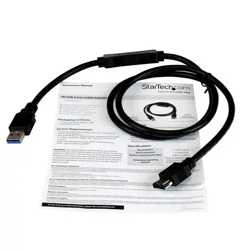 Cable de 91cm Adaptador USB 3.0 a eSATA para Disco Duro o SSD - SATA de 6 Gbps - Imagen 7