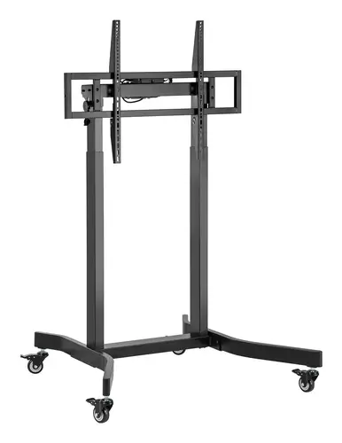 Soporte de suelo motorizado pro con ruedas para monitor/TV 120kg de 55-100, Negro - Imagen 1