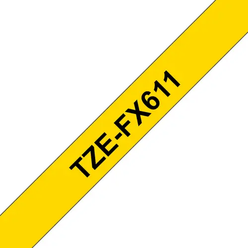 TZE-FX611 cinta para impresora de etiquetas Negro sobre amarillo - Imagen 1