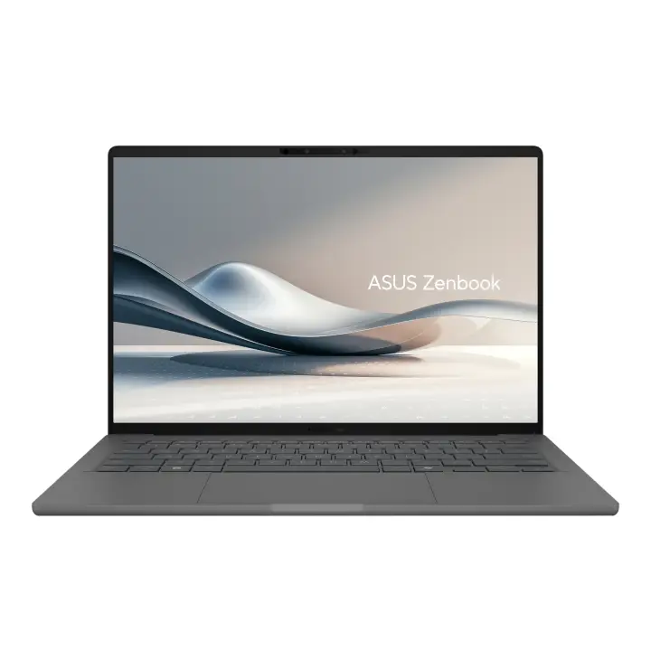 Zenbook A14 OLED UX3407QA-QD412W Copilot+ PC - Ordenador Portátil 14" WUXGA (Qualcomm Snapdragon X (X1-26-100), 32GB RAM, 512GB SSD, Adreno GPU, Win 11 Home) Gris Islandés - Tec. QWERTY Esp